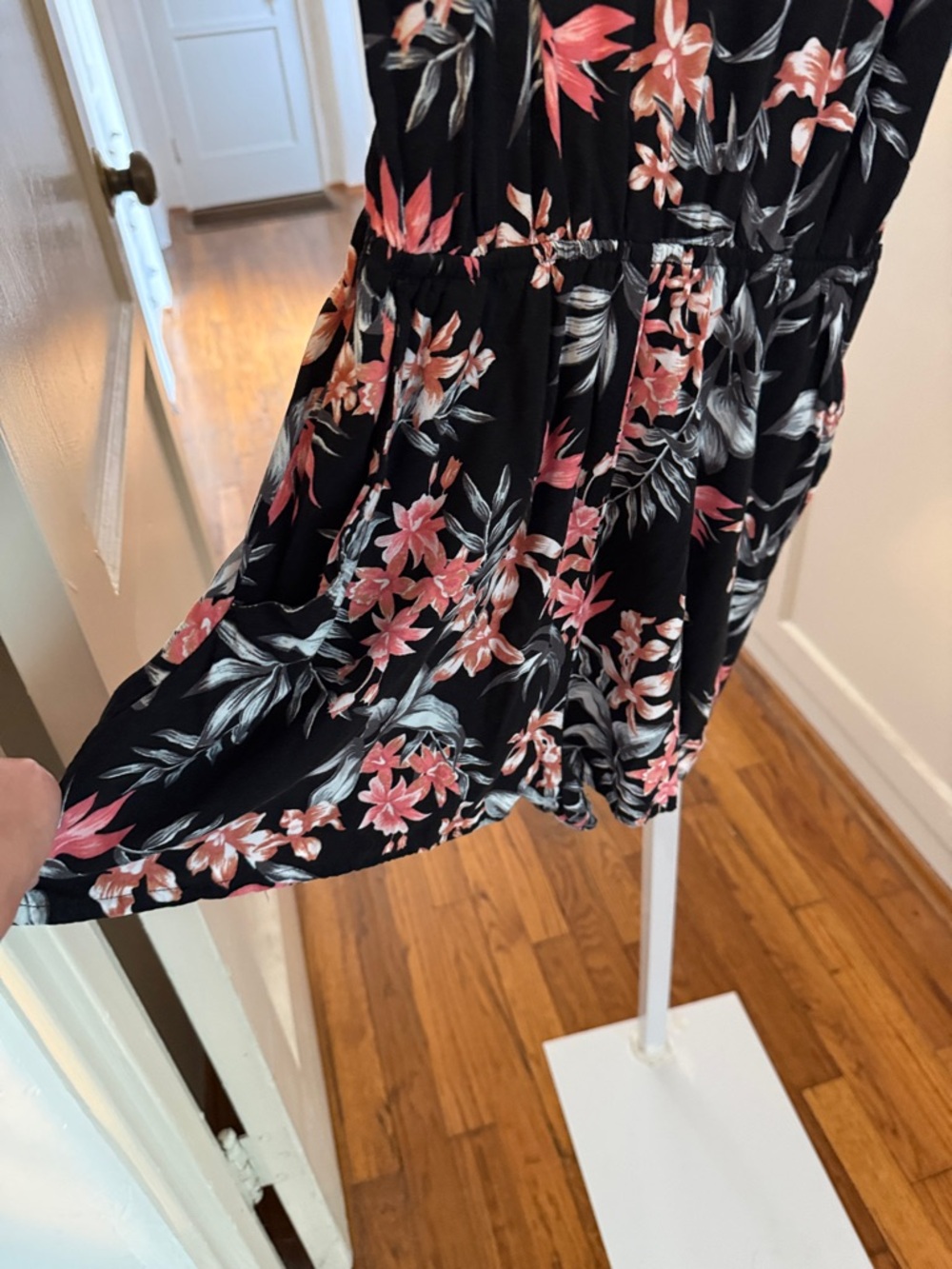 Divided by H&M Black Romper with Pink Floral Accents Size 4 - Picture 3 of 6